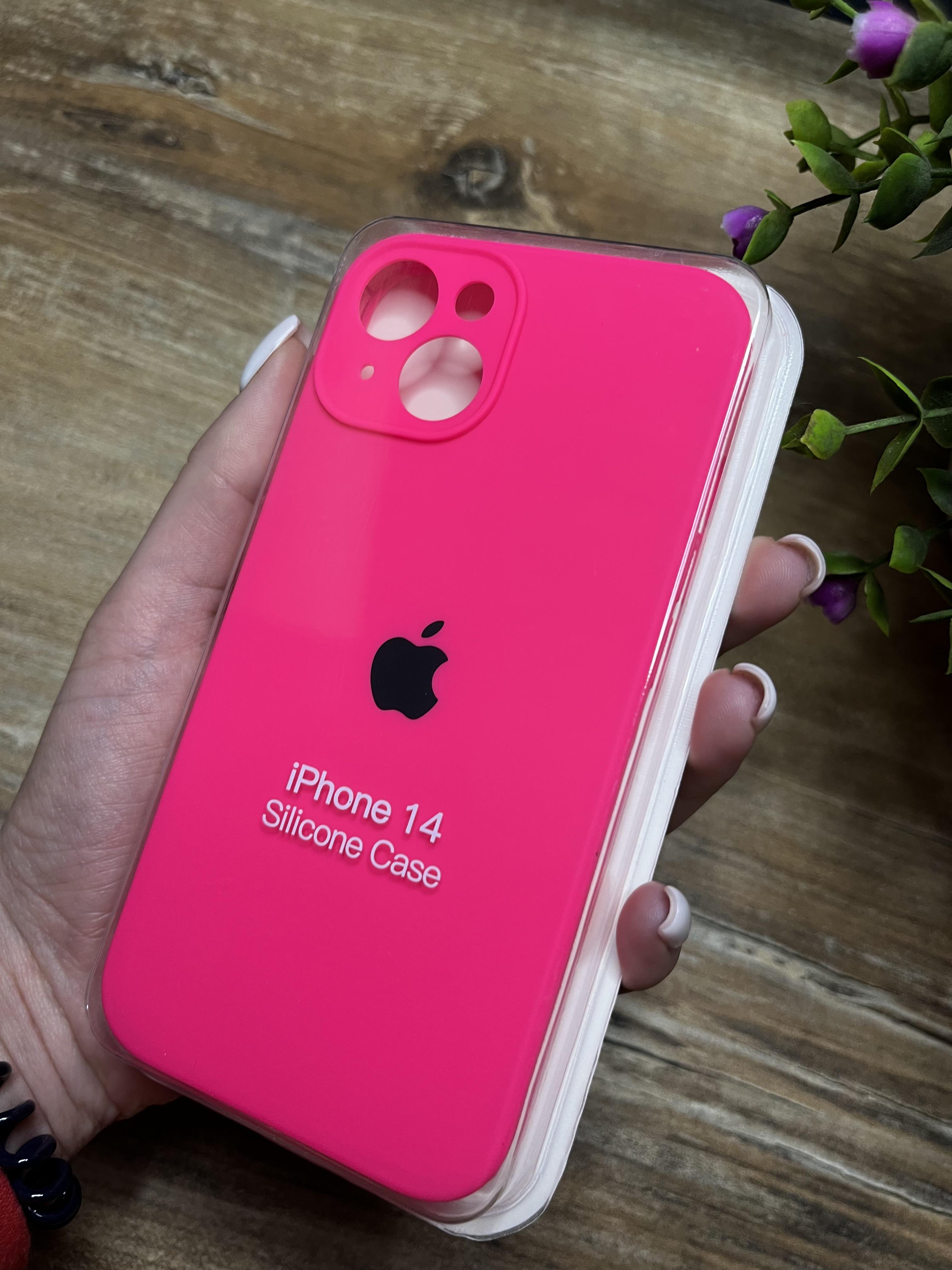 Чехол накладка на iPhone (Айфон) 14 закрытый низ и закрытая камера silicone case full camera Apple - фото 1