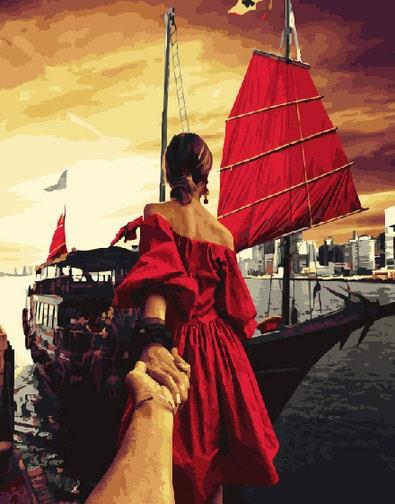 Картина по номерам Brushme GX21777 Следуй за мной Красные паруса 40x50 см (1296571151)