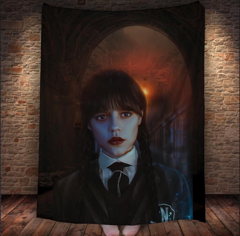 Плед с 3D принтом Уэнздей Аддамс 150х200 см (epi_1931) Плед с 3D принтом Уэнздей Аддамс 150х200 см (epi_1931)