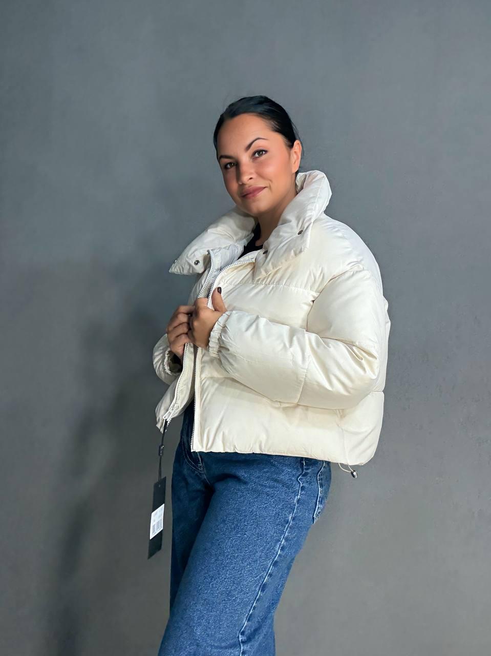 Куртка женская LADY YEP 10043 короткая на молнии с воротником р. 44 Белый (4822) - фото 5