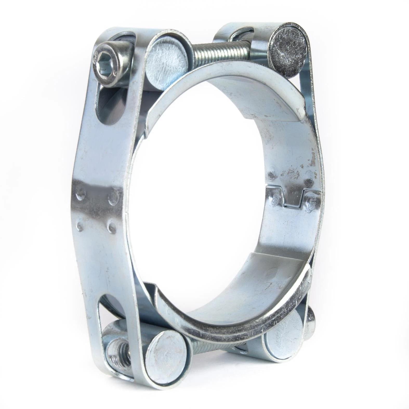 Хомут усиленный двухболтовой внутренний шестигранник MPC 95-105 мм ширина ленты 24 мм гальванизированная сталь W1