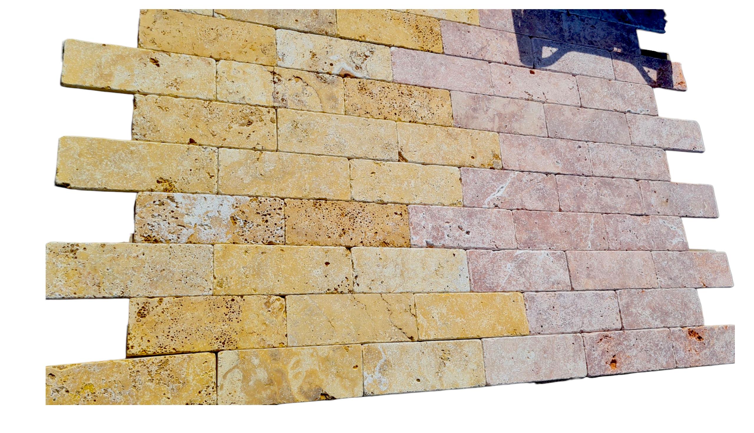 Плитка травертин STONELAK TUSCAN GOLD Tumbled/Антік 7,5х20,3 см 0.5 кв. м Yellow (999801) - фото 3 Плитка травертин STONELAK TUSCAN GOLD Tumbled/Антік 7,5х20,3 см 0.5 кв. м Yellow (999801) - фото 3