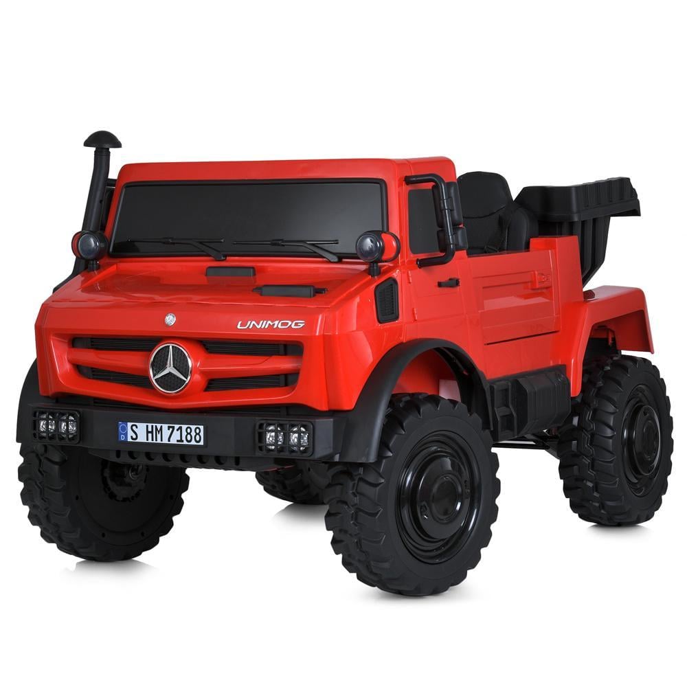 Детский электромобиль двухместный Bambi Mercedes Unimog M 5837EBLR Красный