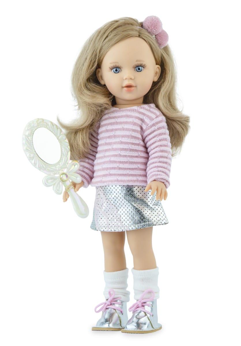 Кукла виниловая испанская Marina&Pau Marina Pink Девочка Блондинка с зеркалом в коробке 40 см (28767379)