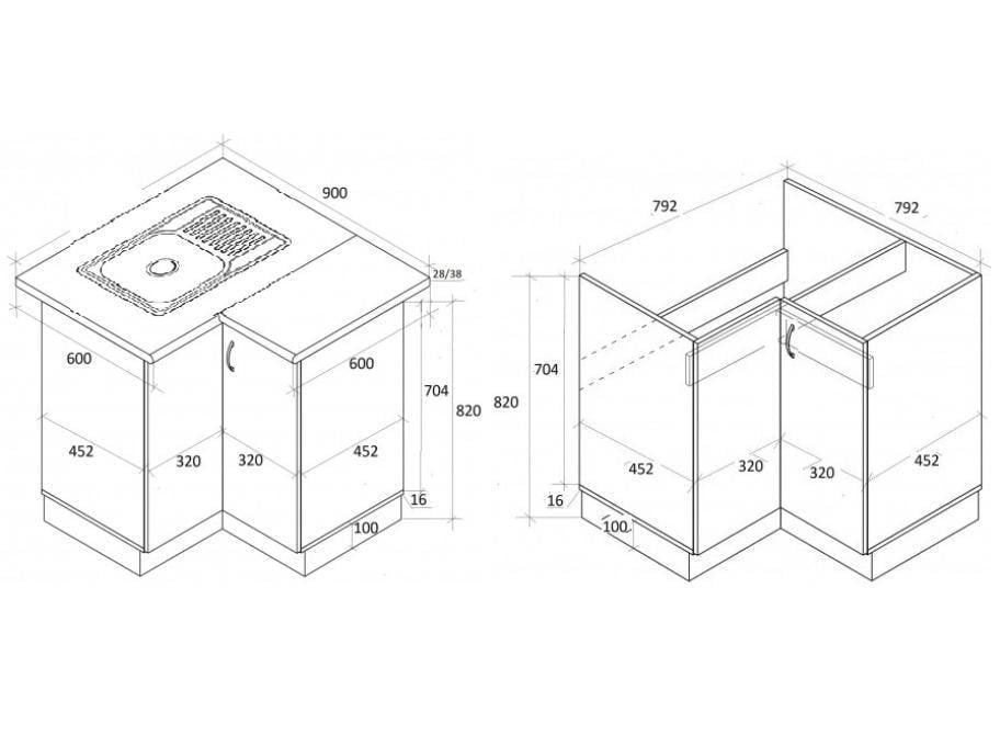 Тумба кутова кухонна №2 МАКСІ-МЕблі з врізним миттям прямокутна декор зі стільницею 1-ї категорії складська програма Дуб трюфель (5103386) - фото 2 Тумба кутова кухонна №2 МАКСІ-МЕблі з врізним миттям прямокутна декор зі стільницею 1-ї категорії складська програма Дуб трюфель (5103386) - фото 2