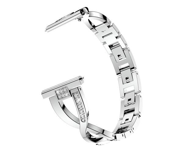 Ремінець металевий Diamond Glamour для Samsung Galaxy Watch 7 20 мм Срібний