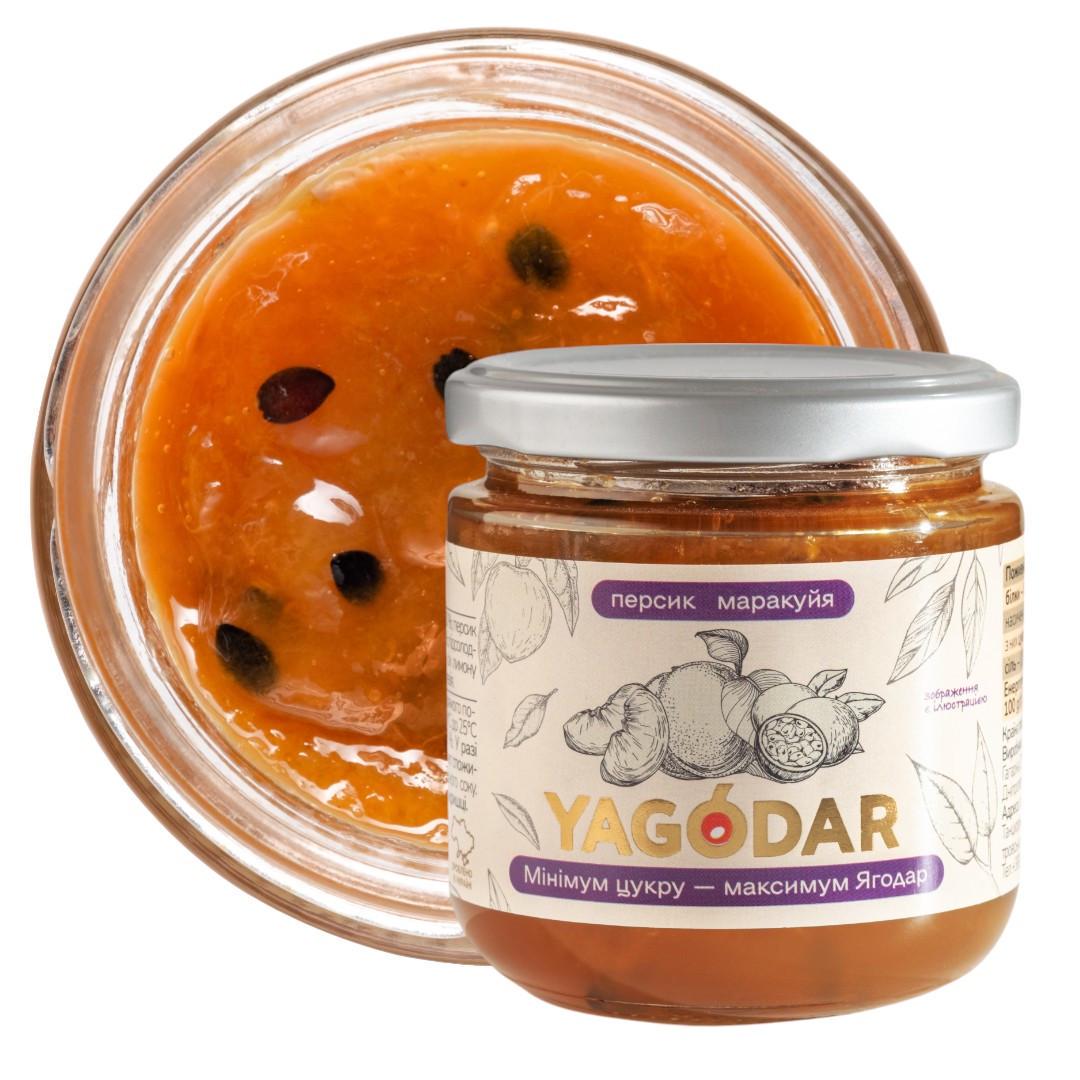 Набор джемов YAGODAR Персик-Маракуйя с низким содержанием сахара 12 шт.