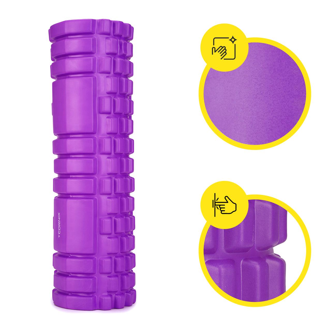 Массажный ролик Cornix EVA 45х14 см Violet (XR-0042) - фото 9