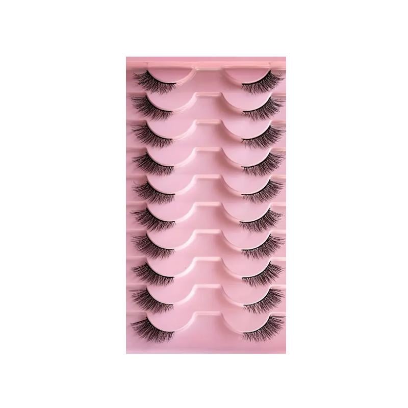 Накладные ресницы с эффектом Кошачий глаз из синтетического моноволокна 10 пар Черный (2689612548)