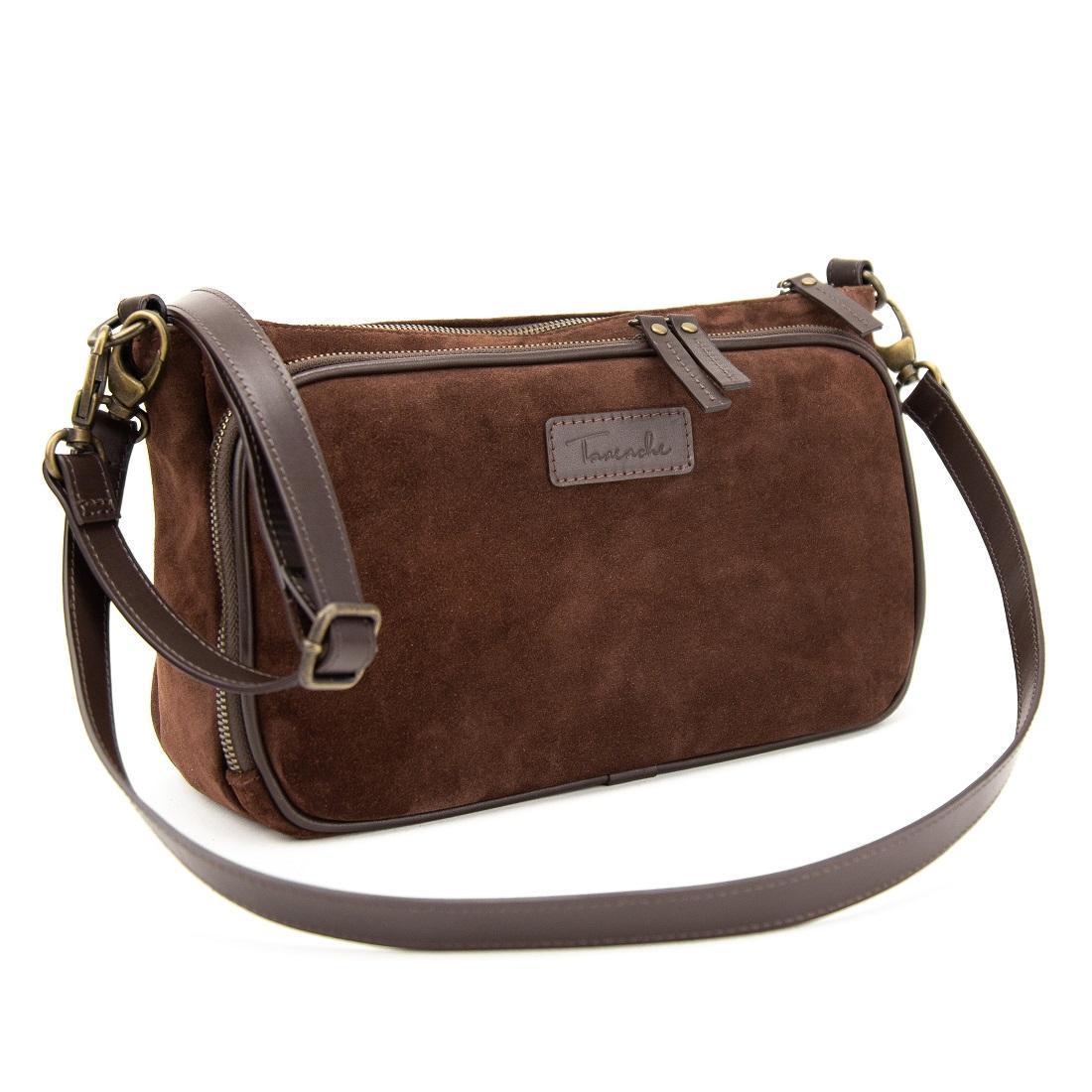 Женская сумка-кроссбоди кожаная Tavinchi CH-001DB-Y Коричневый (2656560089)
