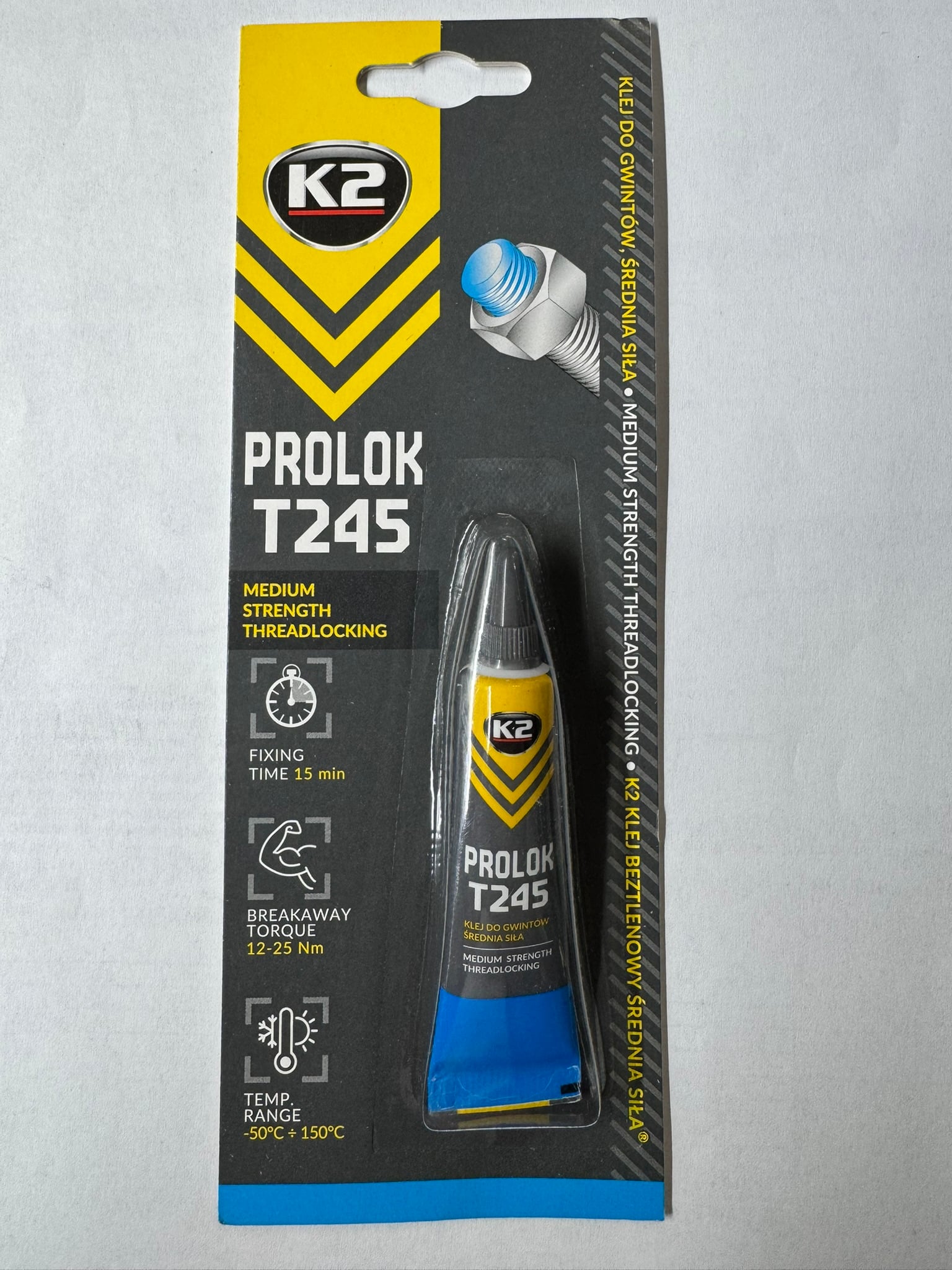 Фіксатор різьби K2 PROLOK W243 Medium Strenght B150 6 г Синій (16378) Фіксатор різьби K2 PROLOK W243 Medium Strenght B150 6 г Синій (16378)