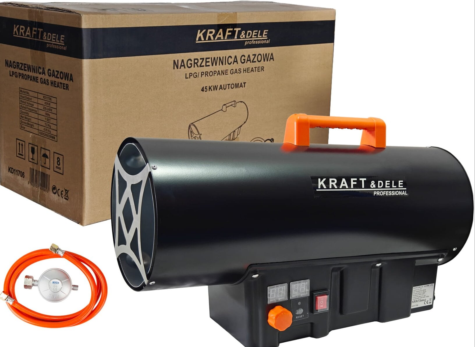 Теплова гармата газова Kraft&Dele KD11706 45 кВт з термостатом пропан-бутан (KD11706)