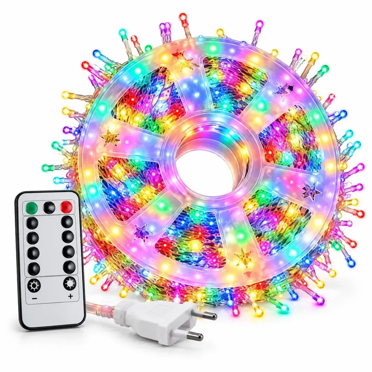 Гірлянда світлодіодна Мішура 50 м 1000 LED RGB 8 режимів 220 В білий дріт