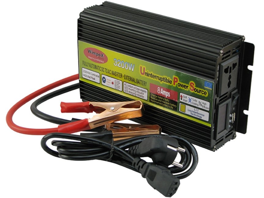 Инвертор автомобильный WimpeX 12/220 В преобразователь тока 3200W (1856375595)