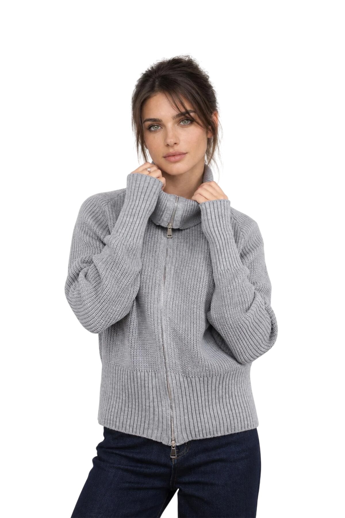 Кардиган женский Yuki ЦБ-00298865 р. 50 Серый (SKT001324831)