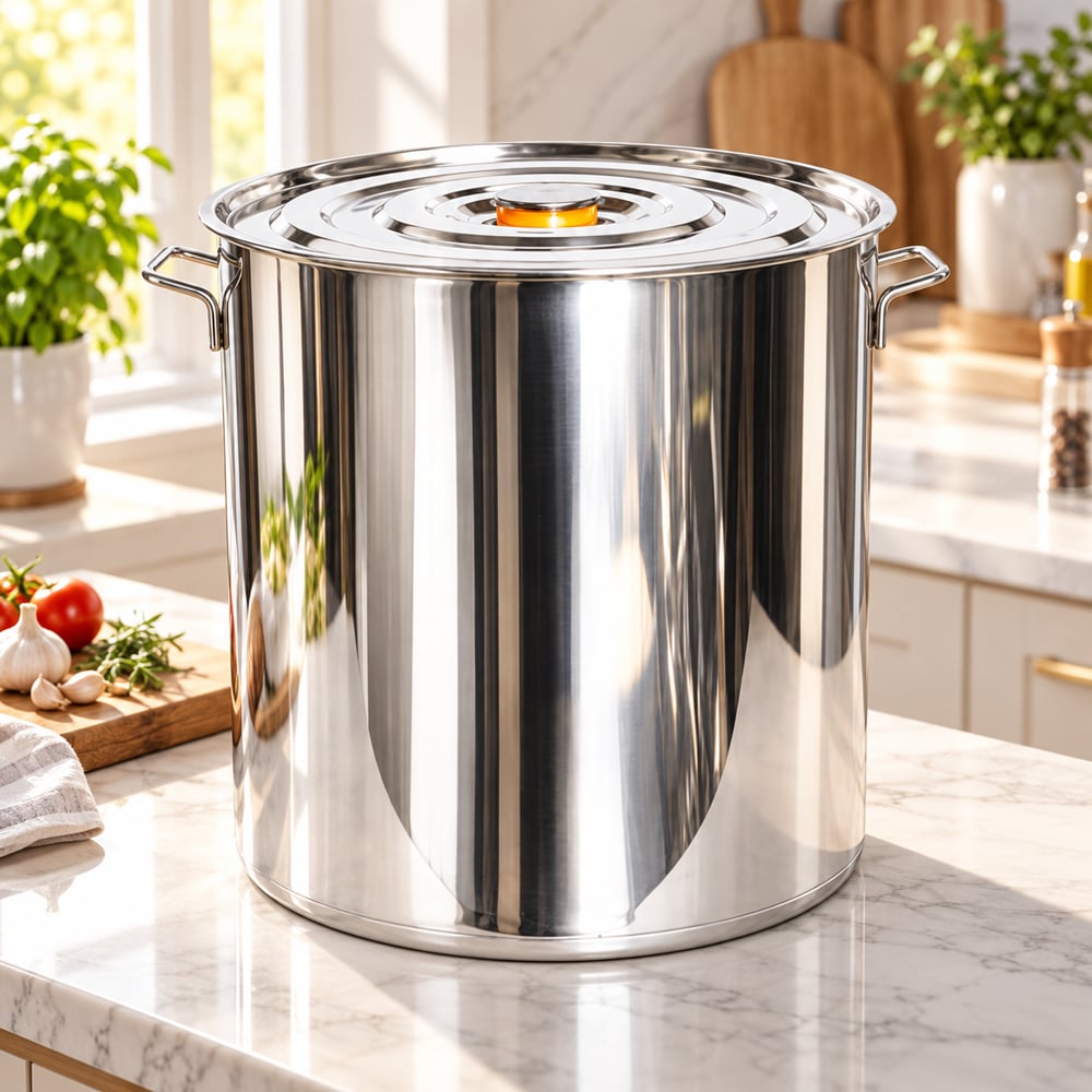 Каструля з нержавіючої сталі з кришкою 40x38 см 50 л (37-124124)