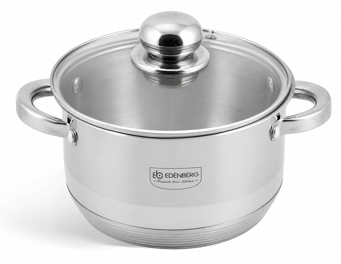 Кастрюля со стеклянной крышкой Edenberg EB-3006 4,5 л 22 см из нержавеющей стали (PH00924)