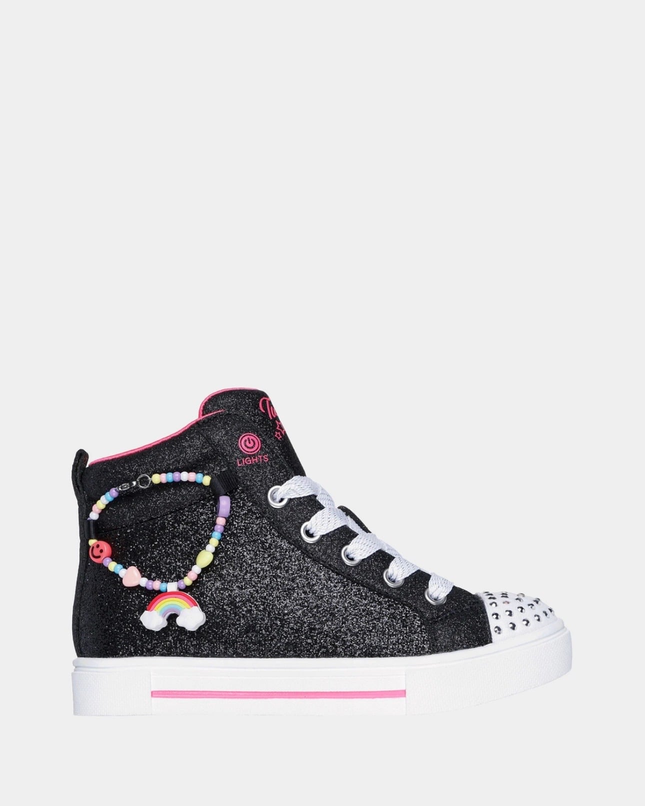 Хайтопы на девочку Skechers Twinkle Toes с мигалками р. 35 (314816L BLK)