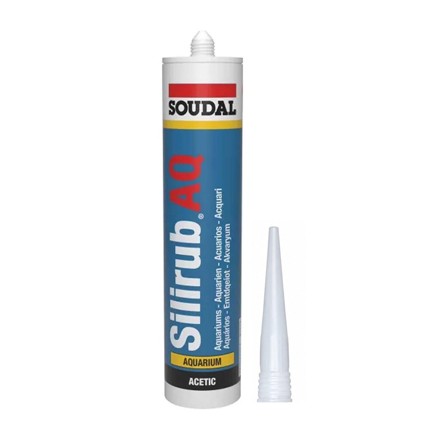Клей-герметик силиконовый для аквариумов Soudal SILIRUB AQ 310 мл Прозрачный (000020000000063001)