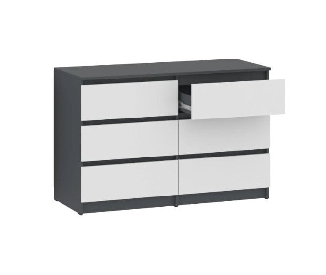 Комод с ящиками PEHOTIN НС-6 ДСП 120х45х75 см Антрацит/Белый (PN-100710) Комод с ящиками PEHOTIN НС-6 ДСП 120х45х75 см Антрацит/Белый (PN-100710)