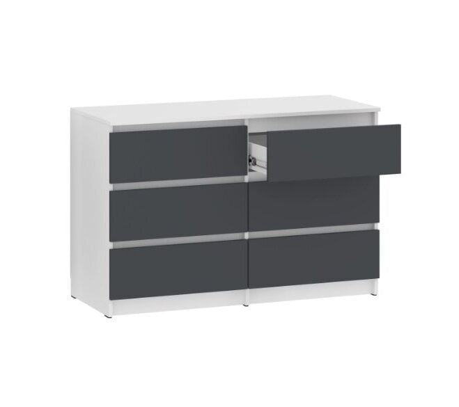 Комод с ящиками PEHOTIN НС-6 ДСП 120х45х75 см Белый/Антрацит (PN-100707) Комод с ящиками PEHOTIN НС-6 ДСП 120х45х75 см Белый/Антрацит (PN-100707)