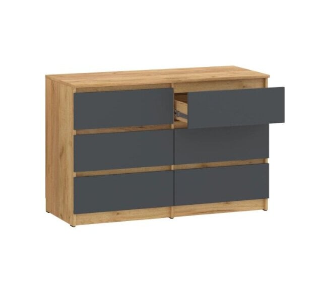 Комод с ящиками PEHOTIN НС-6 ДСП 120х45х75 см Дуб тахо/Антрацит (PN-100704) Комод с ящиками PEHOTIN НС-6 ДСП 120х45х75 см Дуб тахо/Антрацит (PN-100704)