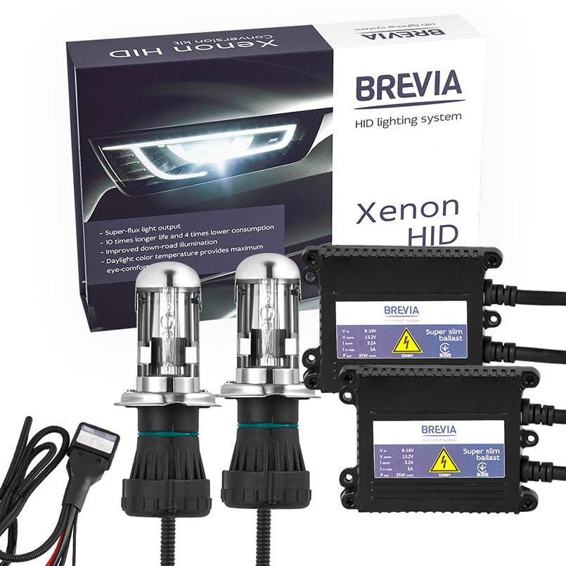 Комплект биксенона Brevia Н4 bi-xenon 4300К+Super Slim Ballast (15442)