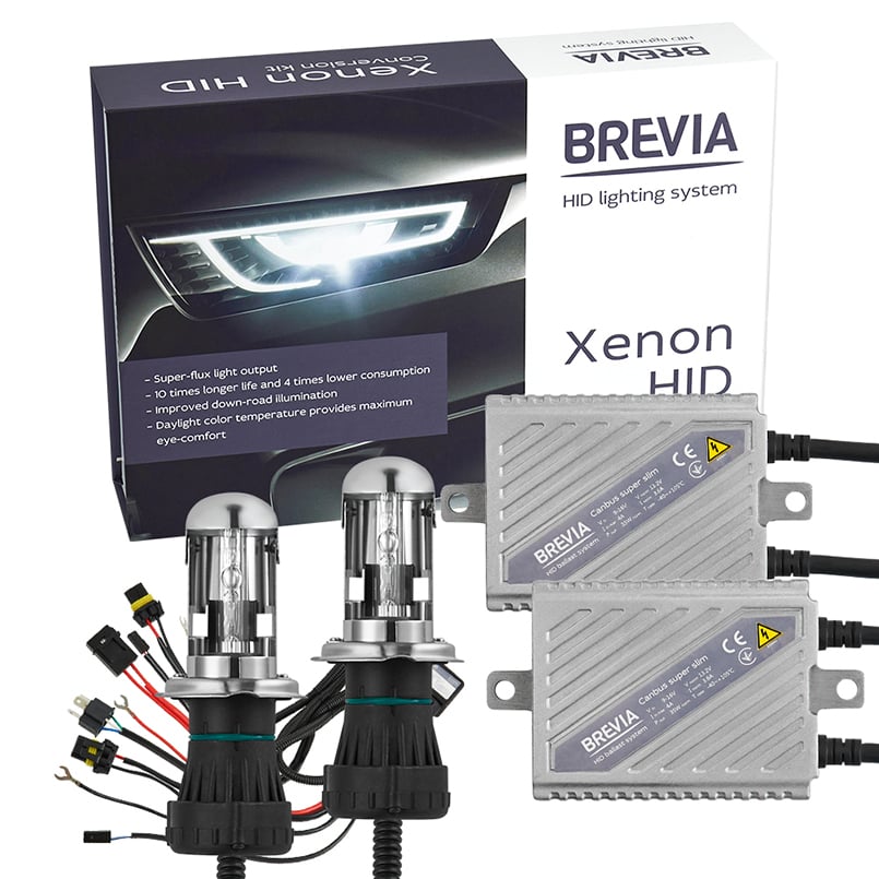 Комплект биксенона Brevia Н4 bi-xenon 4300К+Super Slim Canbus (15443)