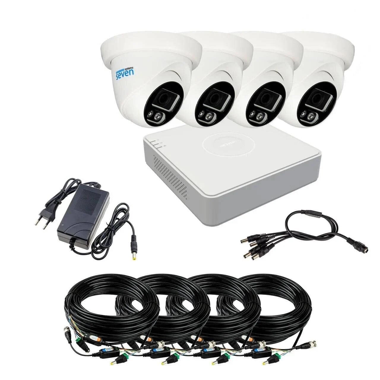 Комплект відеоспостереження Hikvision на 4 аналогові TVI 2 Мп камери HK-7114OW-2MP