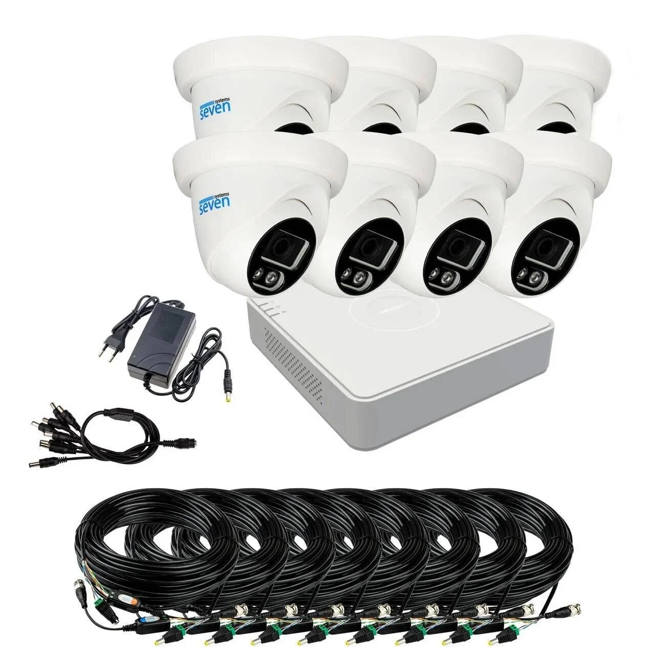 Комплект відеоспостереження Hikvision на 8 аналогових TVI 2 Мп камери HK-7118OW-2MP