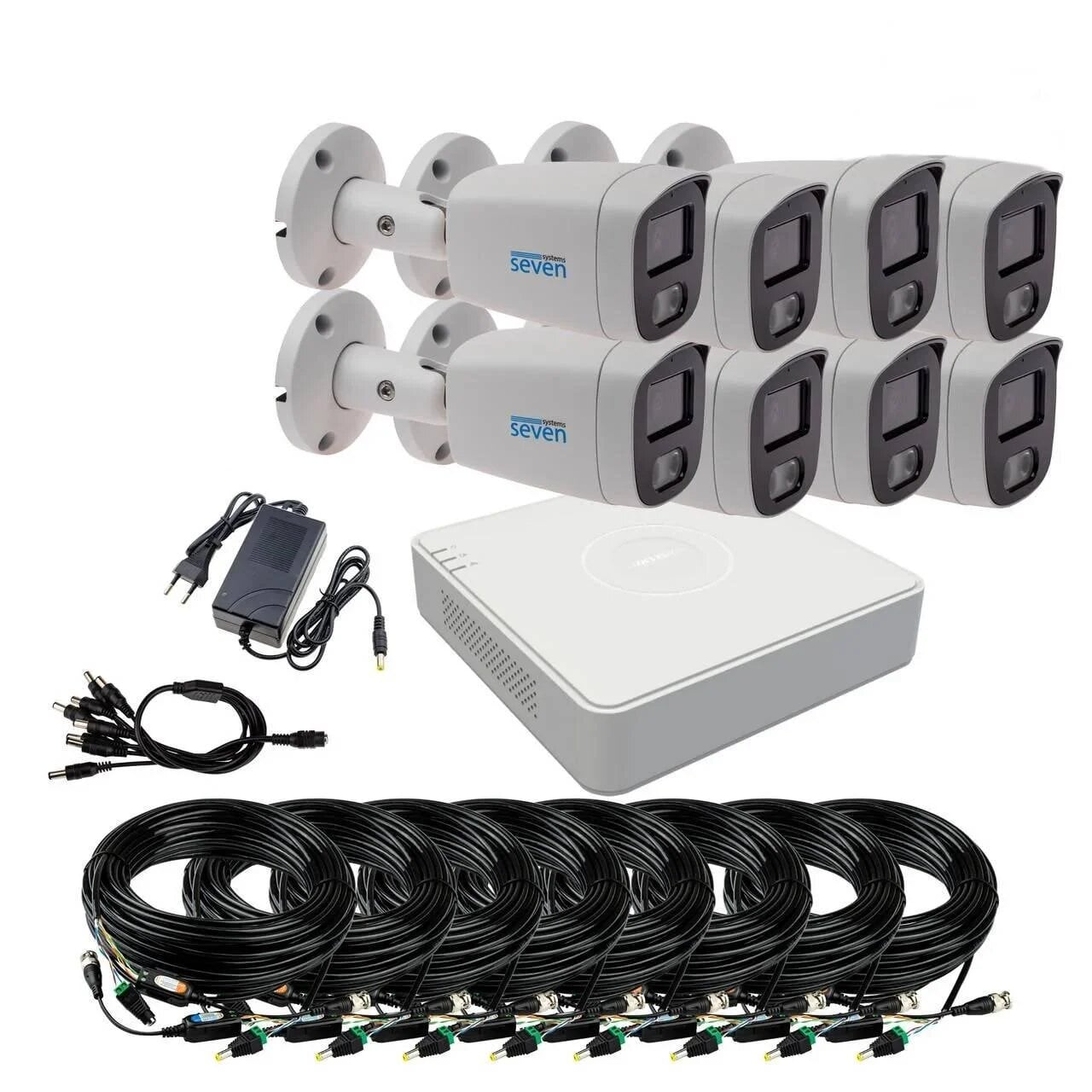 Комплект відеоспостереження Hikvision на 8 аналогових TVI 2 Мп камери HK-7128OW-2MP