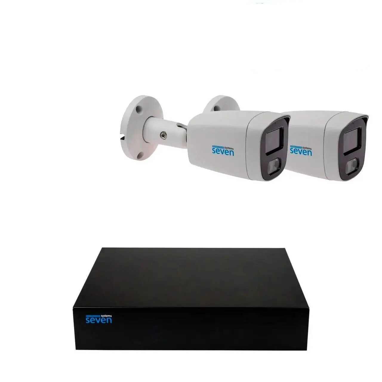 Комплект видеонаблюдения на 2 цилиндрических 5 Мп IP-камеры SEVEN IP-7225W2P4-5MP