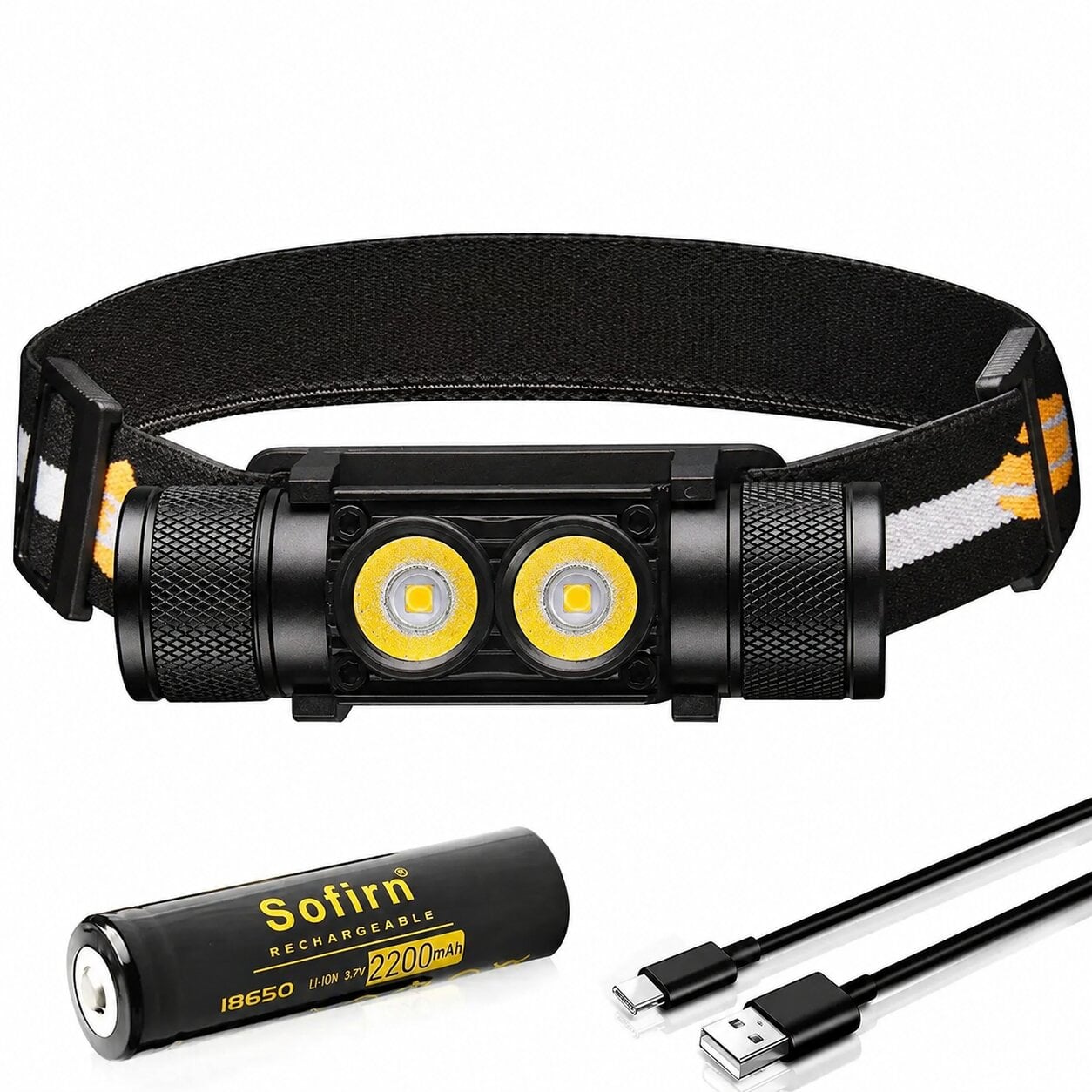 Ліхтар налобний Sofirn H25S LED з акумулятором 18650 2200 mAh Black (00166)