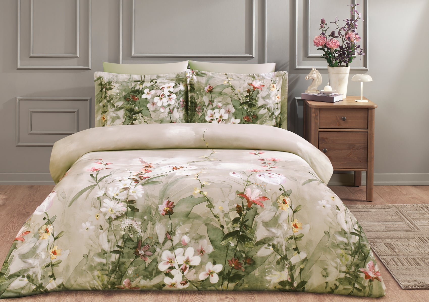 Комплект постельного белья Tivolyo Home Batik Делюкс сатин евро (2000022284586)