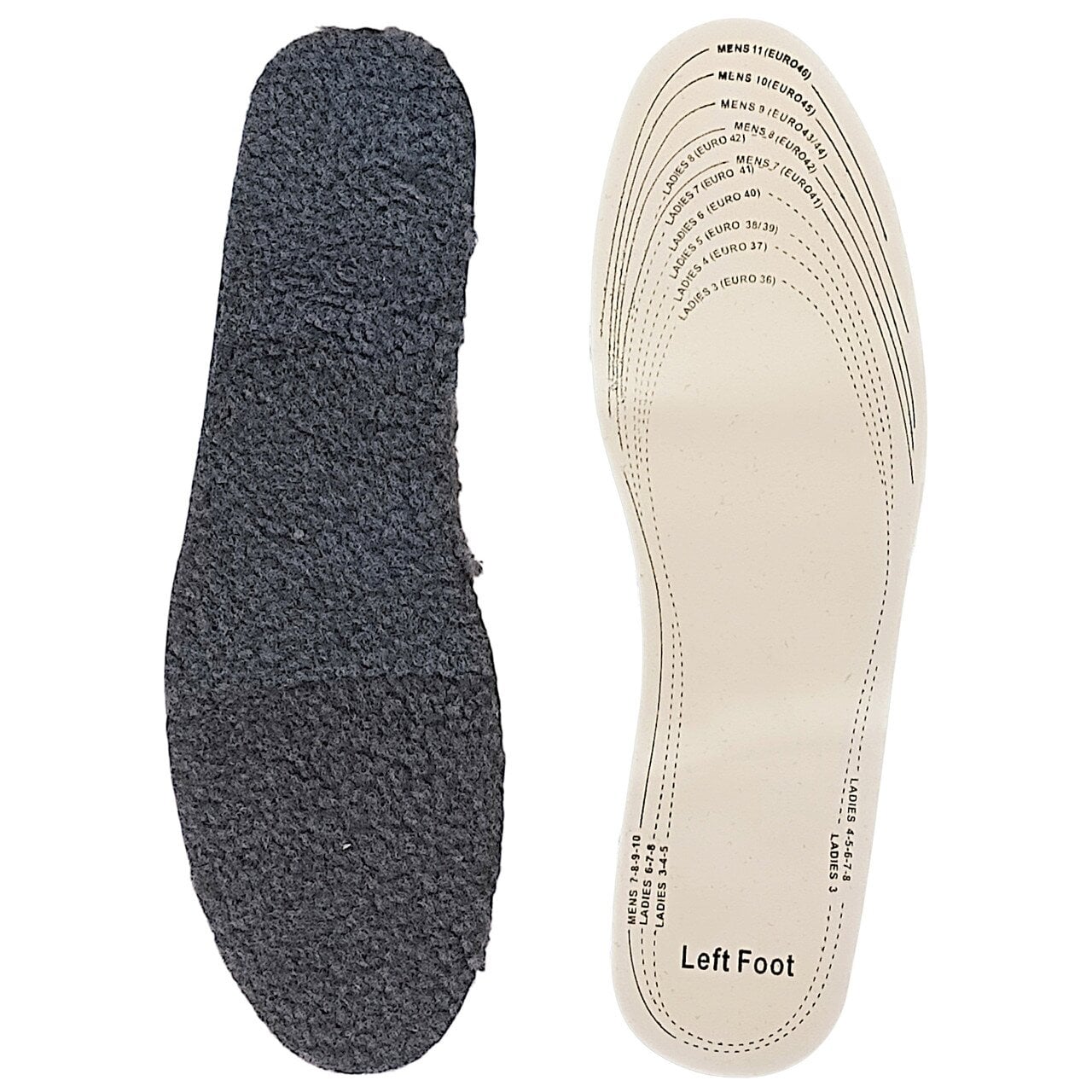 Стельки осень-зима из овчины Arctic Warmth обрезные р. 35-45 22,5-29,0 см Серый (52450)