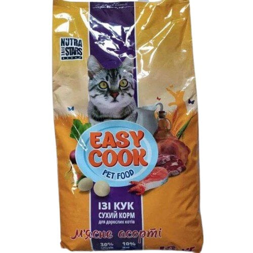 Корм сухий для котів Nutra Five Stars Easy Cook м`ясне асорті 10 кг