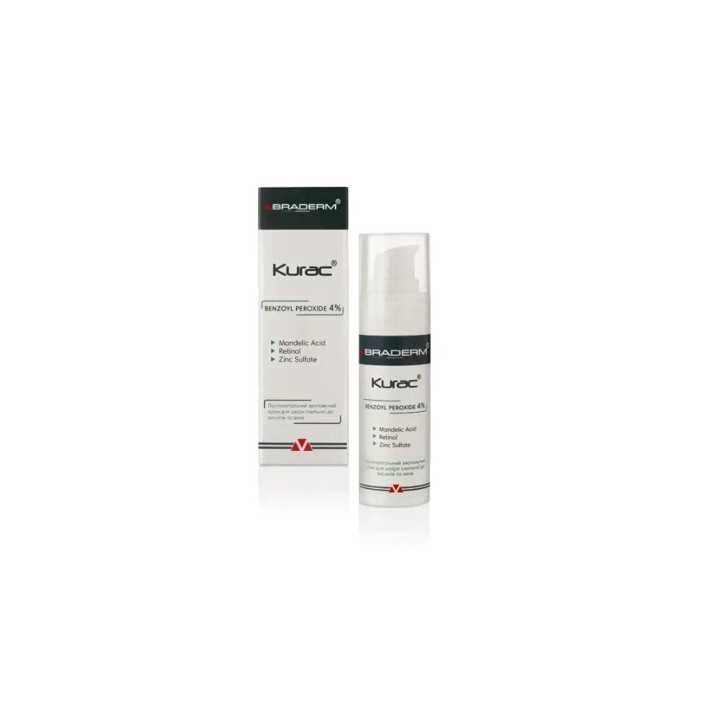 Крем активний протизапальний з бензоїл пероксидом 4% BRADERM Kurac Cream 30 мл (010726)