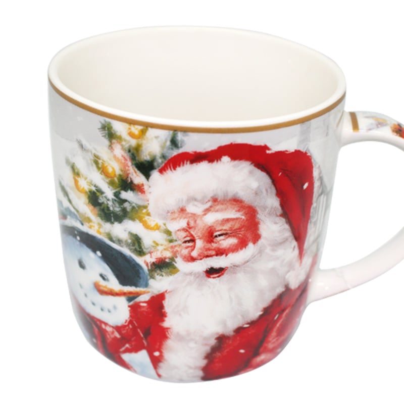 Кружка фарфоровая Carmani Santa Claus в металлической коробке h 9 см 375 мл (880-9043.6)