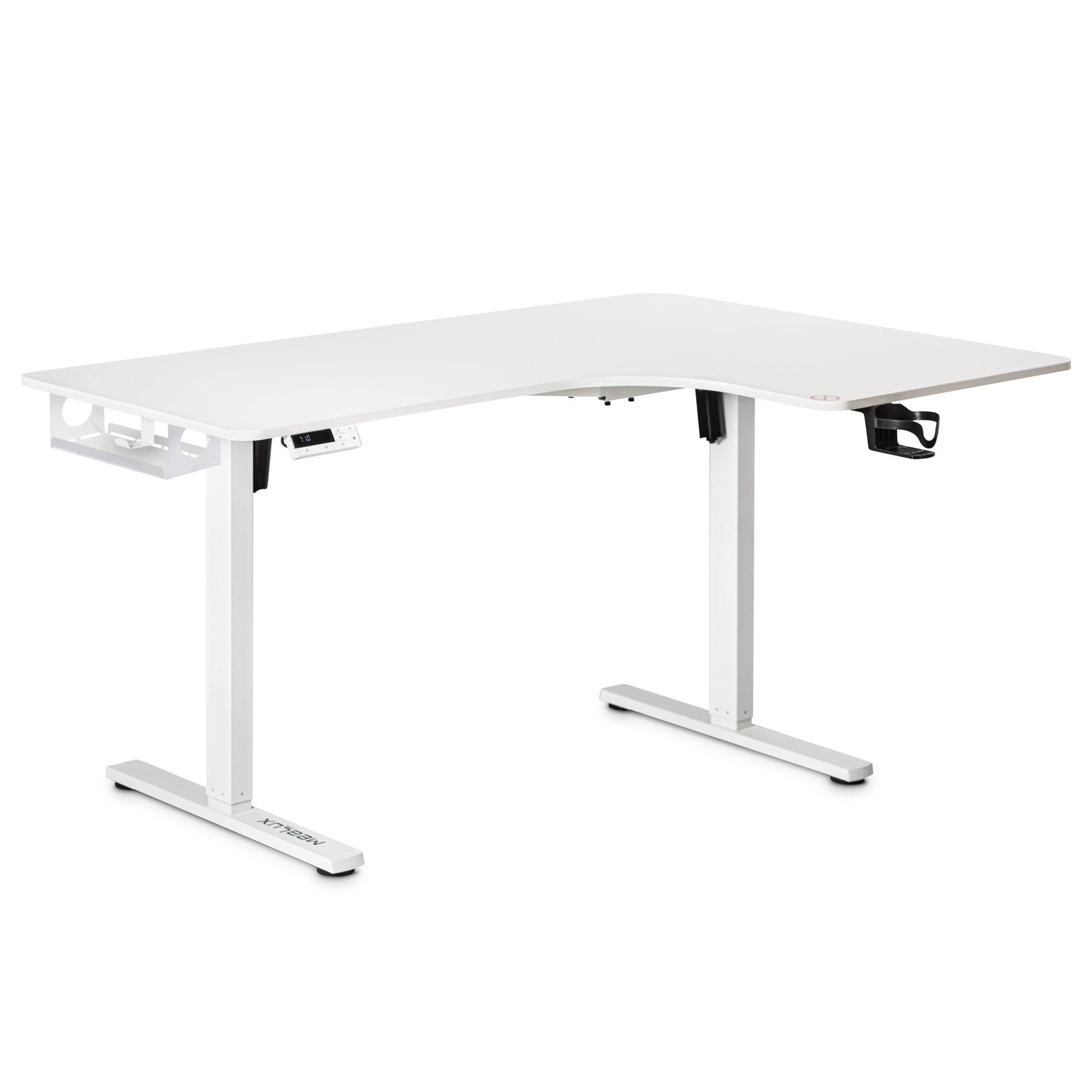 Стіл кутовий з електрорегулюванням висоти Mealux Powerdesk Corner-L White (EVO-281/Left W/W)