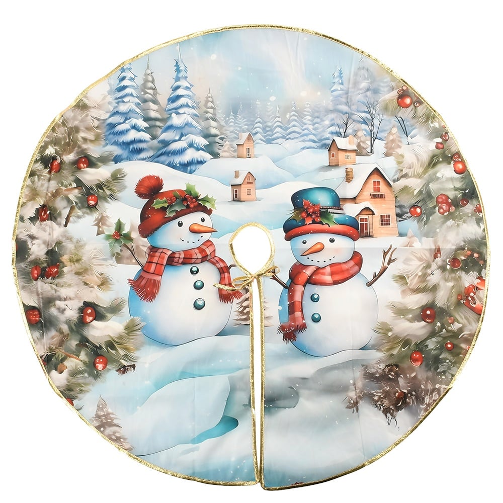 Килимок-спідниця під ялинку Snowman d 90 см Велюровий (31925)