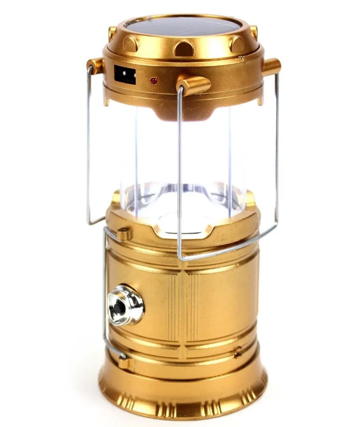 Фонарь аккумуляторный JH-5800T LED с павербанком и солнечной панелью Золотистый (1756375680) Фонарь аккумуляторный JH-5800T LED с павербанком и солнечной панелью Золотистый (1756375680)