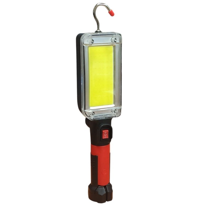 Фонарь аккумуляторный X-Balog BL-8859-B COB с магнитом и 2 АКБ 18650 Красный (PH01359)