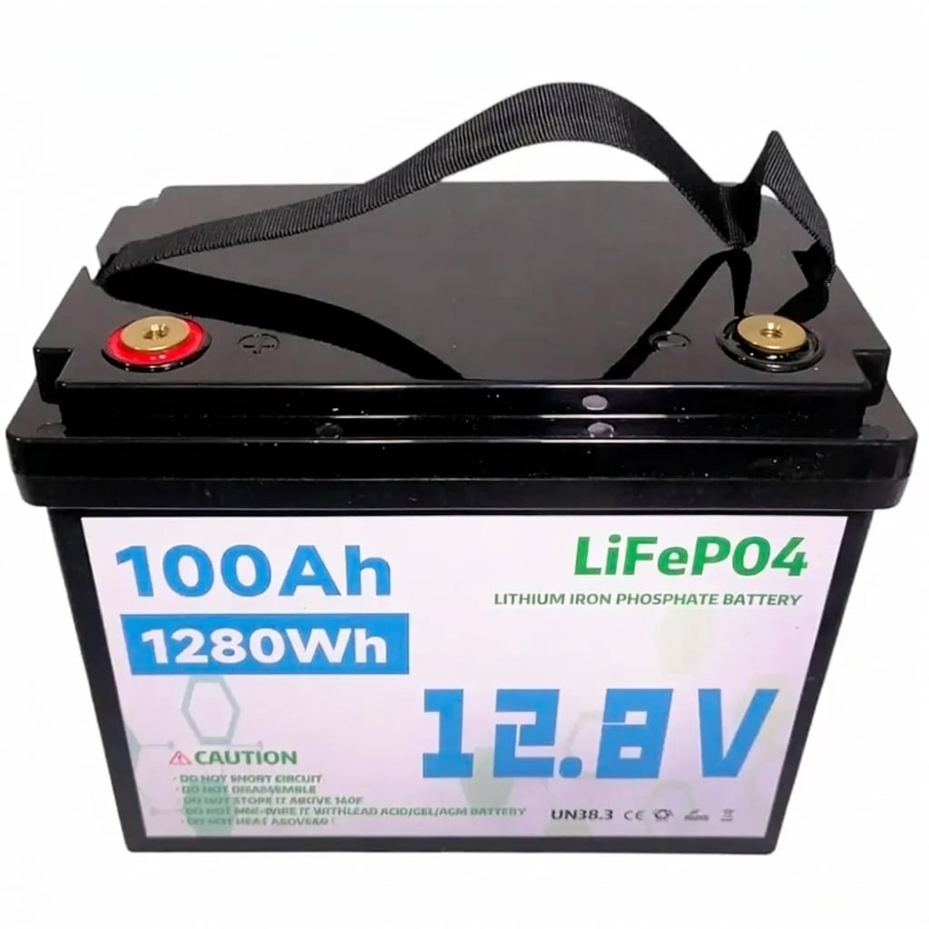 Батарея літієва LiFePO4 12,8в100 Аг 1280 Вт·год для сонячних систем безперебійної роботи Чорний (38889124)