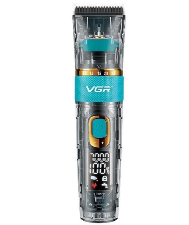 Машинка для стрижки аккумуляторная VGR V-695 с 6 насадками и LED-дисплеем (VGR226)