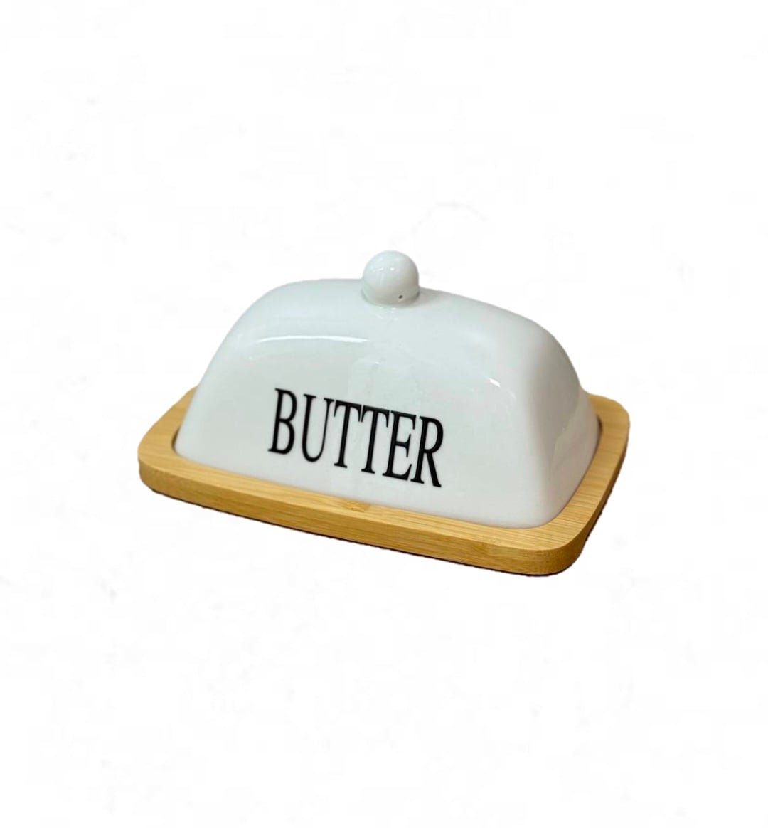 Маслянка OLens Butter бамбукова з порцеляновою кришкою 18х12х9 см Білий (102-1260) Маслянка OLens Butter бамбукова з порцеляновою кришкою 18х12х9 см Білий (102-1260)
