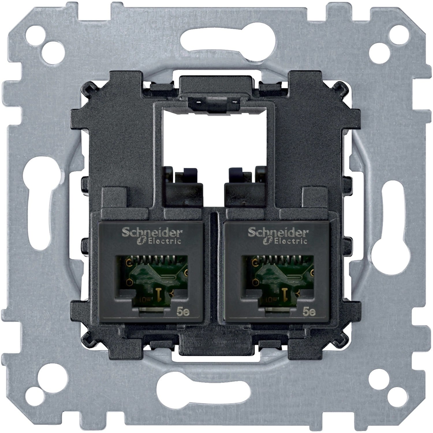 Механізм подвійної комп'ютерної розетки Schneider Electric Merten RJ45 CAT 5E UTP (MTN4575-0002)