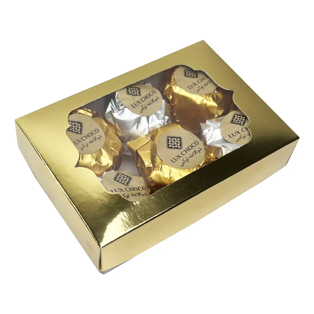 Микс дубайских конфет LUX CHOCO 250 г с миндалем/фундуком в подарочной коробке Золотой/Серебряный (38843695)