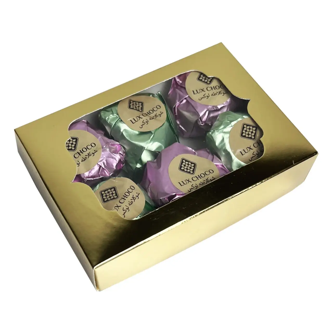 Микс дубайских конфет LUX CHOCO 250 г с клюквой и фисташкой в подарочной коробке Розовый/Зеленый (38856717)