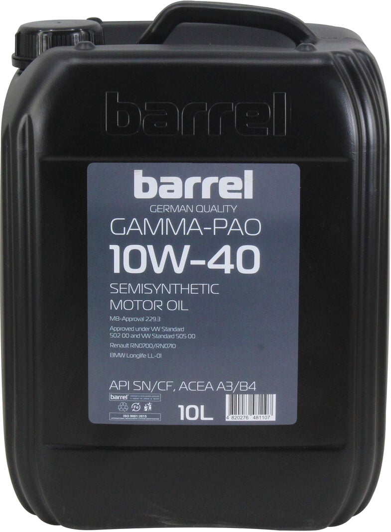 Моторное масло бензин/дизель Barrel 10W-40 Gamma-Pao 10 л (48021044799)