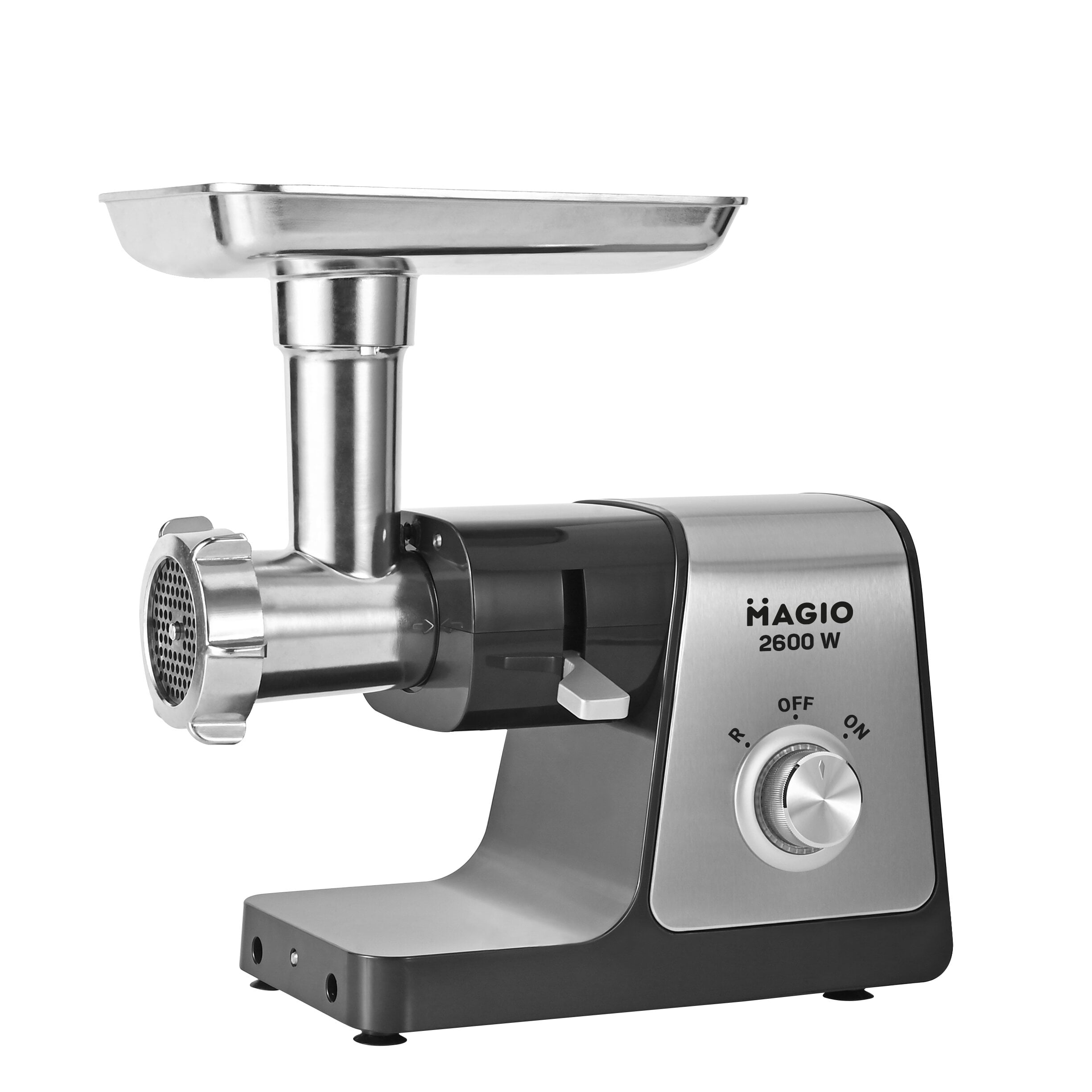 Мясорубка Magio MG-262 2600 Вт с реверсом и насадками Серебристый/Черный (PH01142)